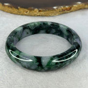 Type A Green Deep Lavender with Moss Green Jadeite Bangle Internal Diameter 58.5mm 68.42g 13.8 by 8.8mm (Slight Internal Line) - Huangs Jadeite and Jewelry Pte Ltd