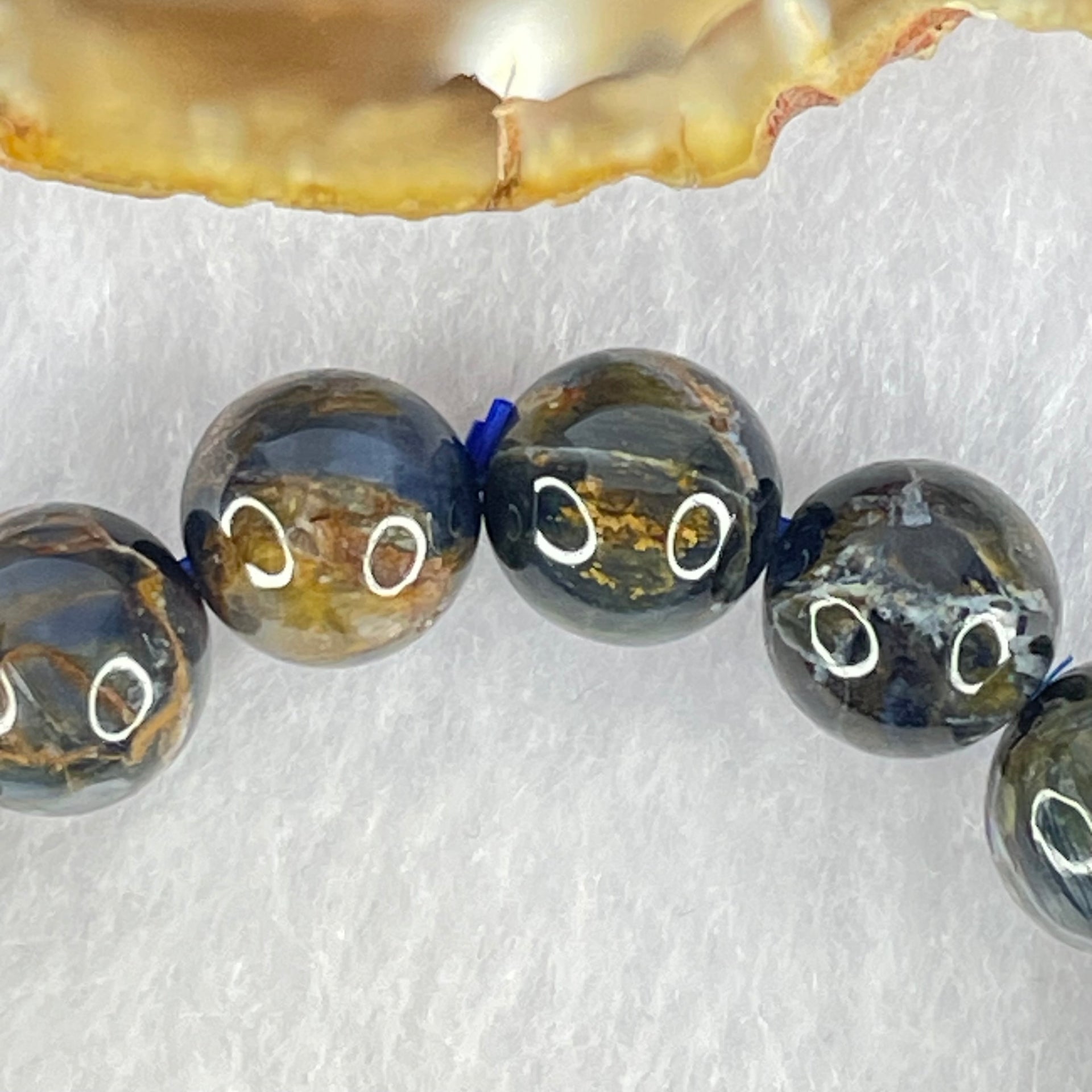 Good Grade Natural Petersite Beads Bracelet 26.38g 16cm 10.4mm 19 Beads - Huangs Jadeite and Jewelry Pte Ltd