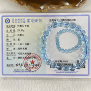 Above Average Natural Blue Topaz Beads Bracelet 23.57g 15.5cm 8.3mm 23 Beads - Huangs Jadeite and Jewelry Pte Ltd