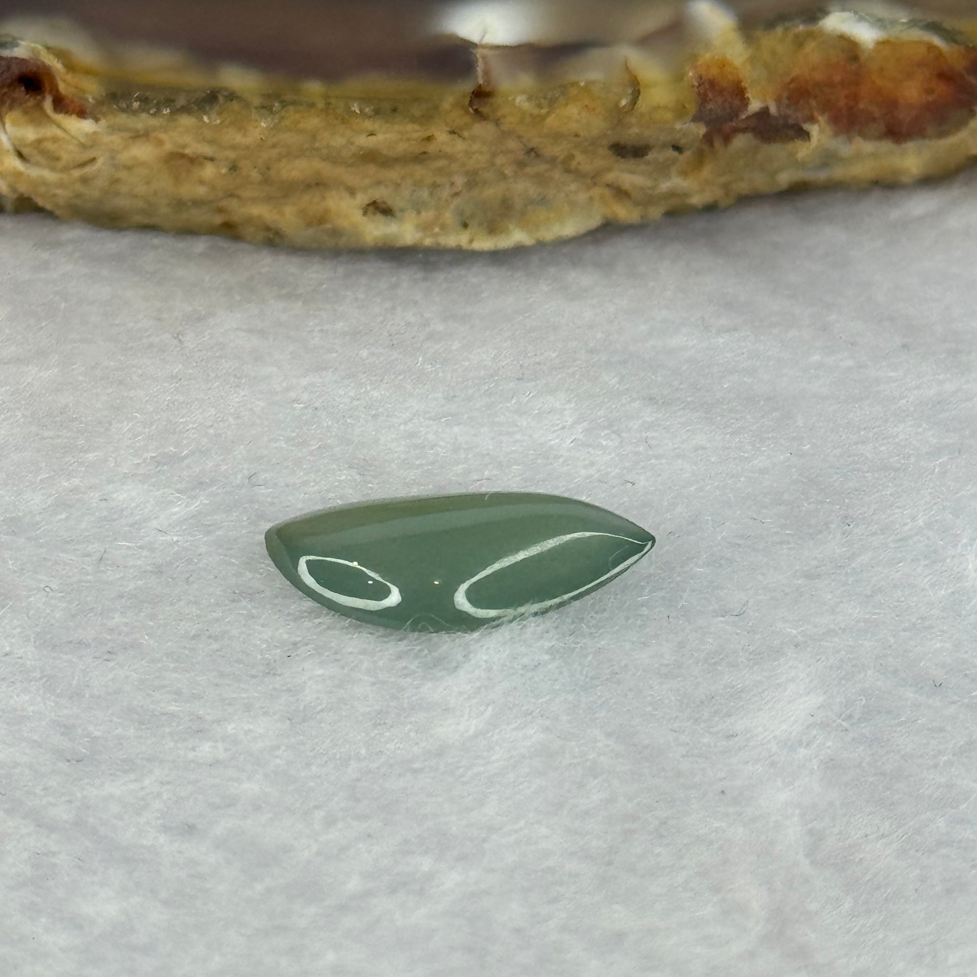 Type A ICY Blueish Green Jadeite Jade Stone For Setting 2.70ct 15.2 by 8.2 by 3.0mm - Huangs Jadeite and Jewelry Pte Ltd
