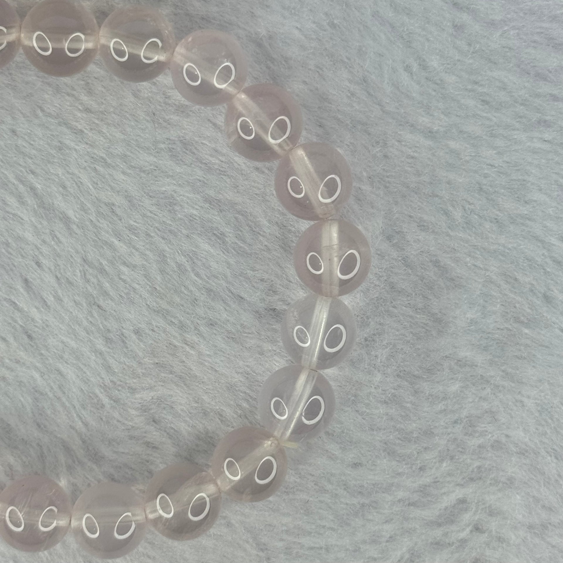 Natural Rose Quartz Beads Bracelet 天然玫瑰石英珠手链 20.54g 16cm 8.9mm 22 Beads - Huangs Jadeite and Jewelry Pte Ltd