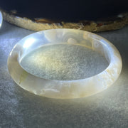 Natural Pink with Purple Flower Agate Set Oval Bangle 101.87g Inner Diameter 56.0mm 11.2 by 7.2mm - Huangs Jadeite and Jewelry Pte Ltd