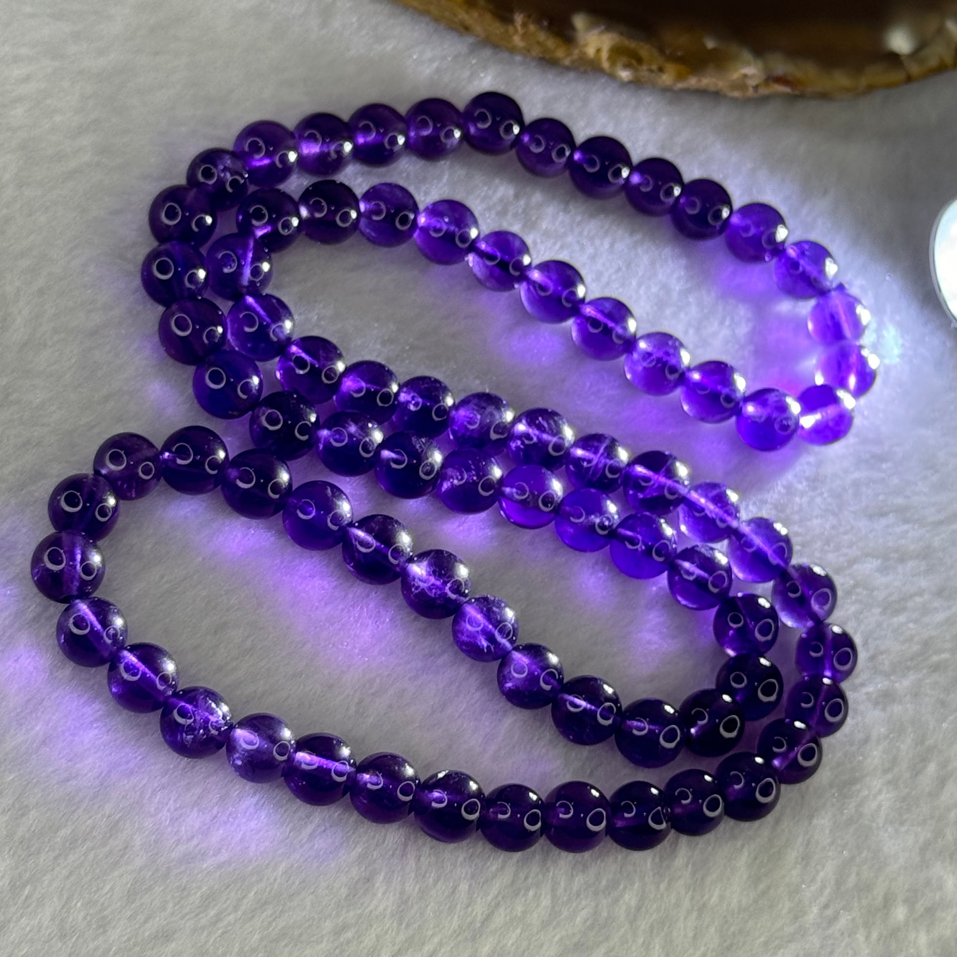 Good Grade Natural Amethyst Necklace 40.44g 52cm 7.3mm 79 Beads - Huangs Jadeite and Jewelry Pte Ltd