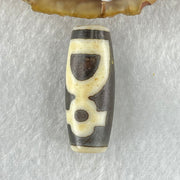 Natural Powerful Tibetan Old Oily Agate Double Cai Shen Dzi Bead Heavenly Master (Tian Zhu) 双财神长天珠 5.67g 28.8 by 11.4mm - Huangs Jadeite and Jewelry Pte Ltd