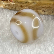 Natural Powerful Tibetan Old Oily Agate Tiger Tooth Daluo Dzi Bead Heavenly Master (Tian Zhu) 2.08g 9.8 by 11.4mm - Huangs Jadeite and Jewelry Pte Ltd