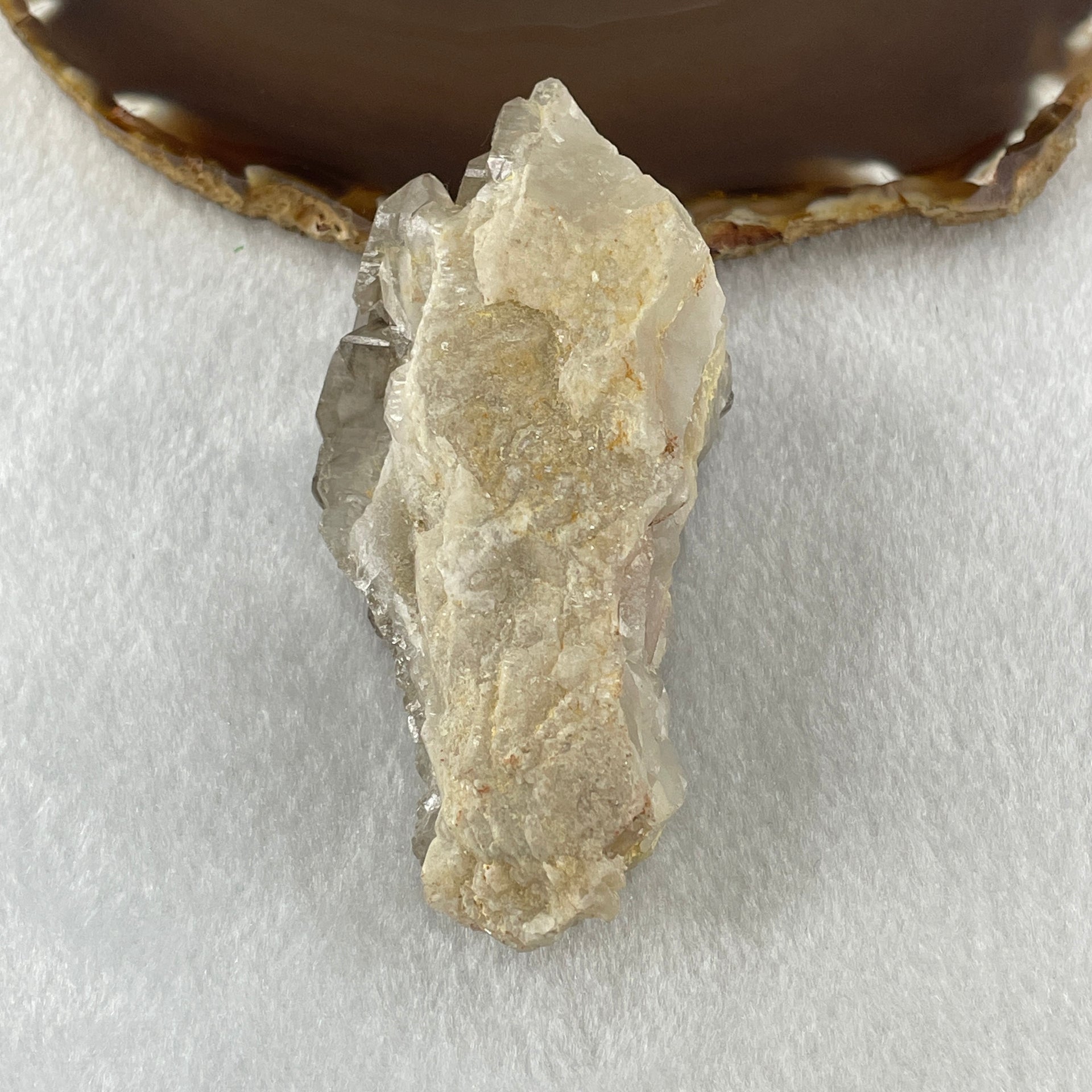 Natural Smoky Quartz Rough Irregular Shape Display in Wooden Stand 178.74g 62.1 by 58.2 by 100.0mm - Huangs Jadeite and Jewelry Pte Ltd