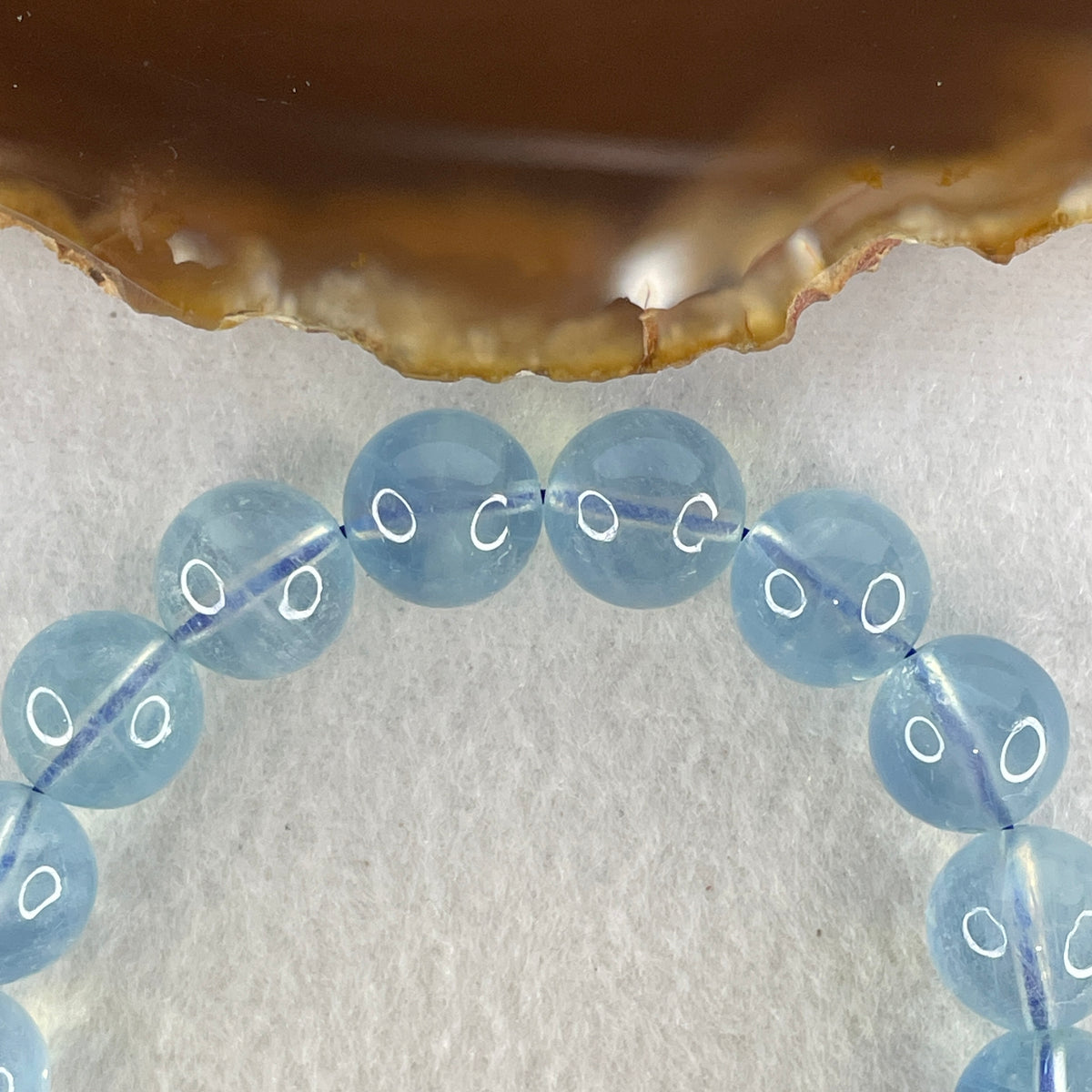 Certified Above Average Natural Aquamarine Beads Bracelet | 17cm with 18 Beads 11.8mm (39.55g | Throat & Third Eye Chakra Harmony, Tranquil Communication & Serene Wealth Shield)