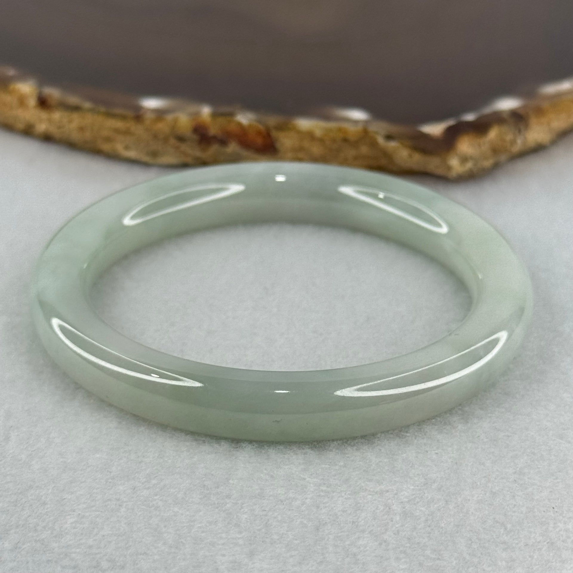 Type A Jelly Sky Blue Jadeite Bangle Internal Diameter 52.5mm 61.30g 9.0 by 8.4mm (Very Slight Internal Lines) - Huangs Jadeite and Jewelry Pte Ltd