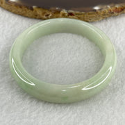 Natural Type A Light Apple Green Jadeite Oval Bangle 32.89g Inner Diameter 55.1mm Thickness 9.9 by 6.8mm (Close to Perfect) - Huangs Jadeite and Jewelry Pte Ltd