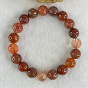 Natural Red Agate Beads Bracelet 27.64g 15.5cm 10.4mm 19 Beads - Huangs Jadeite and Jewelry Pte Ltd