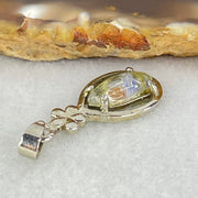 Good Grade Rare Natural Blue Dumortierite Rutilated Quartz in S925 Pendant 2.02g 12.7 by 5.2 by 3.5mm - Huangs Jadeite and Jewelry Pte Ltd