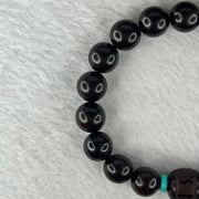 Natural India Zitan 天然小叶字檀木 Om Ma ni Padme Hum 六字真言 Beads Bracelet with Turquoise (Sinking Type) 11.63g 15.5cm 10.1mm by 17 Beads, 12.0mm 1 Bead - Huangs Jadeite and Jewelry Pte Ltd