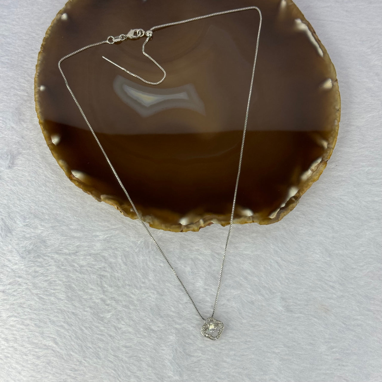 Moving Dancing Cubic Zirconia in 925 Sliver Necklace 2.96g 4.7g 1.8mm - Huangs Jadeite and Jewelry Pte Ltd