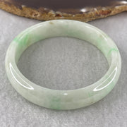 Natural Type Light Green with Apple Green Piao Hua Jadeite Bangle 43.07g Inner Diameter 55.3mm 13.0 by 6.4mm (Slight Internal Line) - Huangs Jadeite and Jewelry Pte Ltd