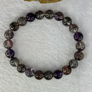 Very Good Grade Natural Transparent Dark Black Super 7 Beads Bracelet 非常好的等级天然透明深黑色超级七珠手链 19.57g 15.5cm 8.7mm 22 Beads - Huangs Jadeite and Jewelry Pte Ltd