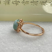 Natural Larimar in S925 Silver Rose Gold Color Ring (Adjustable Size) 2.03g 9.0 by 5.0mm - Huangs Jadeite and Jewelry Pte Ltd