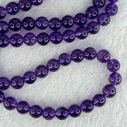 Good Grade Natural Amethyst Necklace 46.64g 53cm 7.8mm 75 Beads - Huangs Jadeite and Jewelry Pte Ltd
