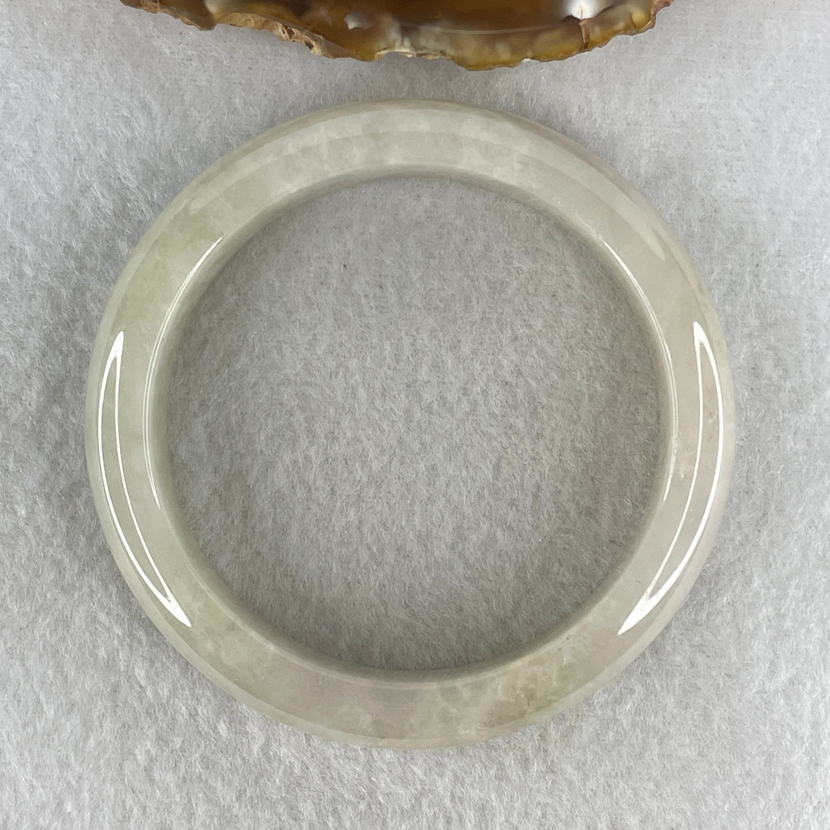 Certified Natural Type A Yellowish Green Jadeite Bangle | 59.3mm Inner Diameter (65.33g 12.9x8.5mm | Very Very Slight Internal Line | Abundance, Joy & Solar-Heart Synergy) - Huangs Jadeite and Jewelry Pte Ltd