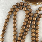 Natural India Old Tree Sandalwood Beads Necklace 85.80g 12.2mm 108 beads 126cm - Huangs Jadeite and Jewelry Pte Ltd