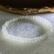 Type A Icy Faint Green to White  Jadeite Donut Beads Bracelet 10.325g 15.5cm 5.7mm 45 Beads - Huangs Jadeite and Jewelry Pte Ltd