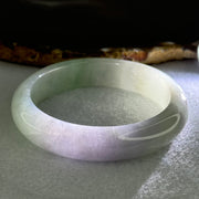 Type A Light Green and Lavender Jadeite Bangle Internal Diameter 55.3mm 81.56g 13.3 by 8.1mm (Internal Lines) - Huangs Jadeite and Jewelry Pte Ltd