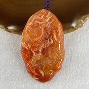 Type A Brownish Red Jadeite Dragon Double Side Pendant 55.34g 66.4 by 39.8 by 12.3mm - Huangs Jadeite and Jewelry Pte Ltd