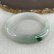 Type A Natural Jelly Light Green with Faint Lavender with Spicy Green Spot Jadeite Bangle 70.15g Inner Diameter 57.8mm 14.3 by 9.6mm (Close to Perfect) - Huangs Jadeite and Jewelry Pte Ltd