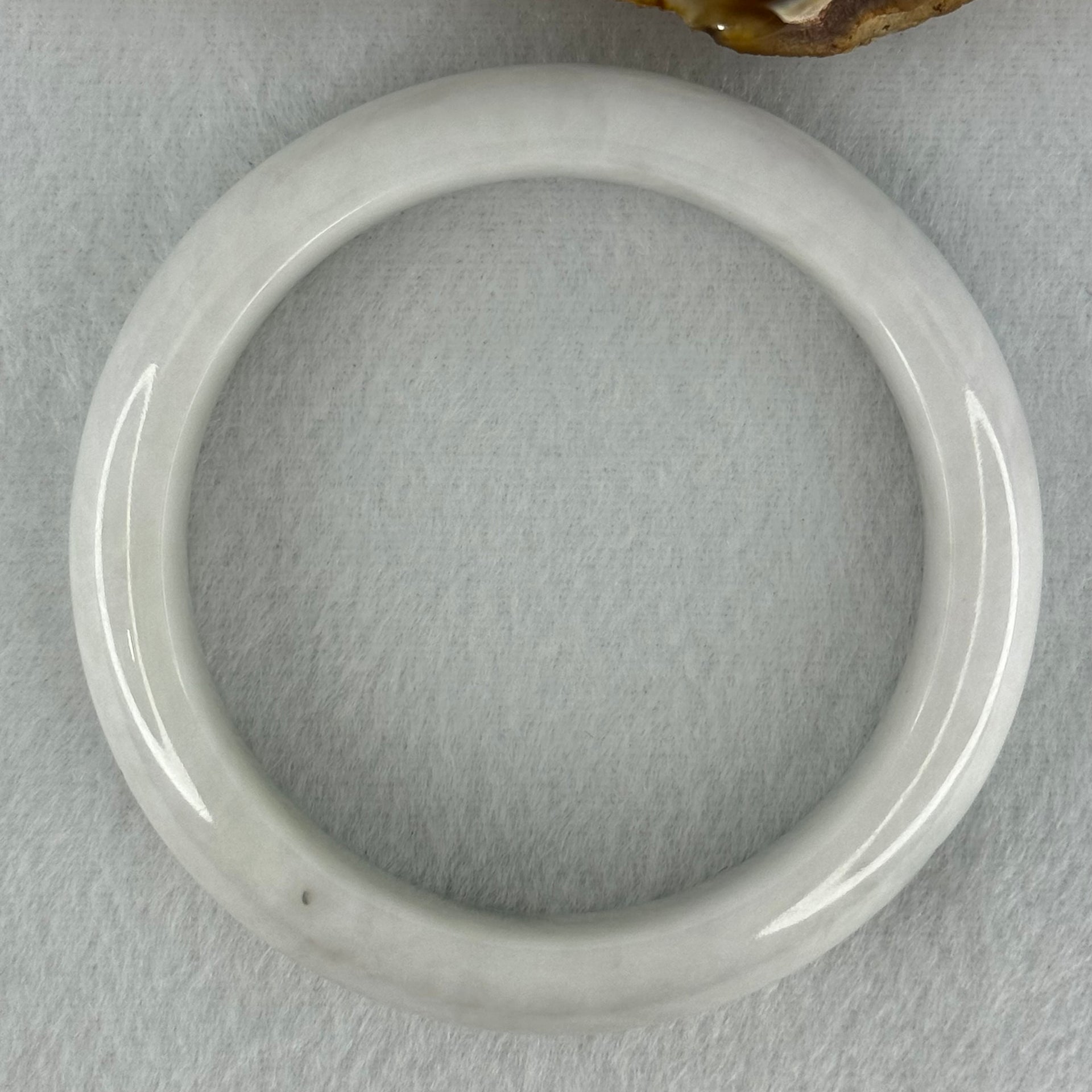 Type A Faint Green Lavender with Moss Green Patch Jadeite Bangle Internal Diameter 55.8mm 67.56g 14.8 by 8.6mm (Internal Lines) - Huangs Jadeite and Jewelry Pte Ltd