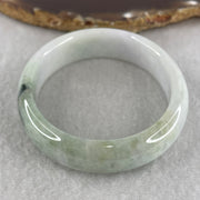 Natural Type A Light Lavender with Green Jadeite Oval Bangle 50.92g Inner Diameter 57.2mm 14.3 by 7.2mm (Slight External Rough) - Huangs Jadeite and Jewelry Pte Ltd