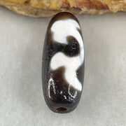 Natural Powerful Tibetan Old Oily Agate Green Tara Dzi Bead Heavenly Master (Tian Zhu) 绿度母天珠 4.78g 28.4 by 10.6mm - Huangs Jadeite and Jewelry Pte Ltd