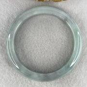 Certified Natural Type A Light Green & Wuji Grey Piao Hua Jadeite Bangle | 58.7mm Inner Diameter (58.04g 11.9x8.4mm | Close to Perfect Grade | Yin-Yang Balance & Grounding Shield) - Huangs Jadeite and Jewelry Pte Ltd