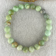 Natural Green Serpentine Beads Bracelet 21.40g 16.5cm 8.7mm 23Beads - Huangs Jadeite and Jewelry Pte Ltd