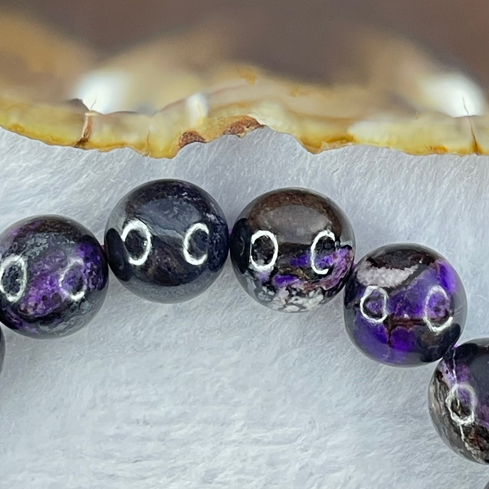 Very Good Grade Natural Sugilite Bracelet 天然苏纪石手链 46.25g 17cm 11.8mm 17 Beads - Huangs Jadeite and Jewelry Pte Ltd