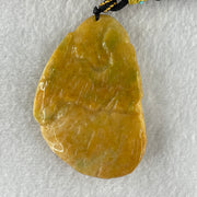 Natural Type A Yellow Jadeite Shan Shui Scenic with Gui Ren Benefactor 61.31g 66.1 by 45.1 by 11.9mm - Huangs Jadeite and Jewelry Pte Ltd