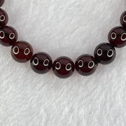 Natural Dark Blood Red Amber Beads Bracelet 天然血珀手链 7.48g 16cm 8.6mm 22 Beads - Huangs Jadeite and Jewelry Pte Ltd