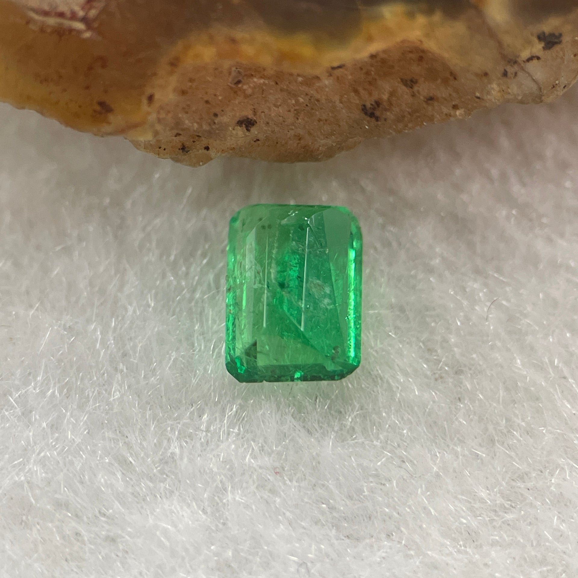Natural Colombia Green Emerald (Beryl) Cut-Cornered Rectangular step cut 0.60ct 6.2 by 4.5 by 2.9mm - Huangs Jadeite and Jewelry Pte Ltd
