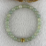 Natural Type A Semi Icy Light Green Jadeite Beads Bracelet | (16.95g | 16.5cm | 7.0mm x 27 Beads | Heart Chakra Radiance, "Ping An" Smooth Luck & Feng Shui Prosperity Catalyst) - Huangs Jadeite and Jewelry Pte Ltd