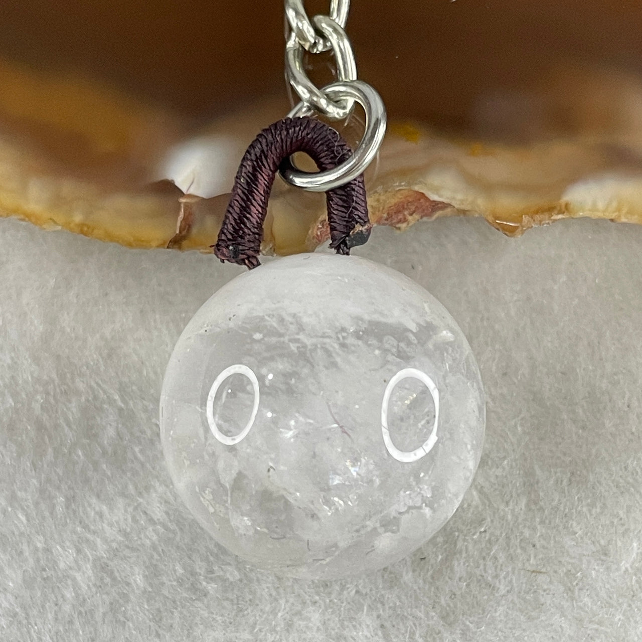 Natural Clear Quartz Mini Ball Charm 14.77g 20.3mm - Huangs Jadeite and Jewelry Pte Ltd