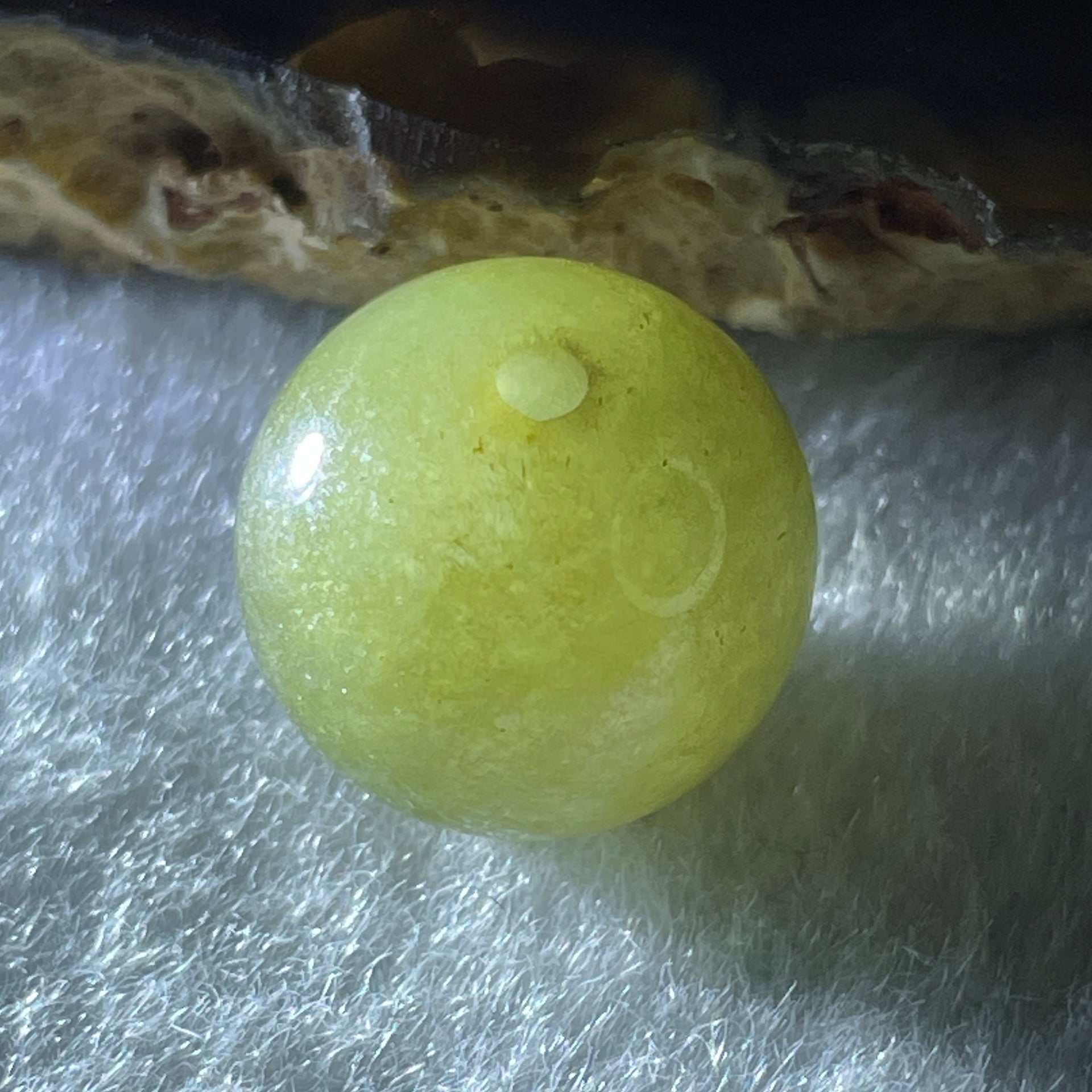 Natural Type A Yellowish Green Jadeite Bead Charm 4.15g 13.9mm - Huangs Jadeite and Jewelry Pte Ltd