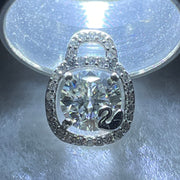 1.0 Ct Colourless Round Brilliant Diameter 6.5mm VVS1 Excellent Cut Moissanite Excellent Polish Excellent Symmetry None Florescence in S925 Silver Pendant GRA 218553559 - Huangs Jadeite and Jewelry Pte Ltd