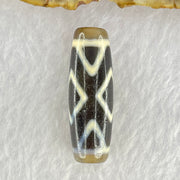 Natural Powerful Tibetan Old Oily Agate 3-Eye Vajra Dzi Bead Heavenly Master (Tian Zhu) 三眼天珠 10.20g 38.4 by 12.9mm - Huangs Jadeite and Jewelry Pte Ltd