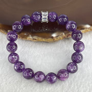 Certified Natural Purple Mica Jade Beads Bracelet 28.95g 15cm 10.3mm 18Beads - Huangs Jadeite and Jewelry Pte Ltd