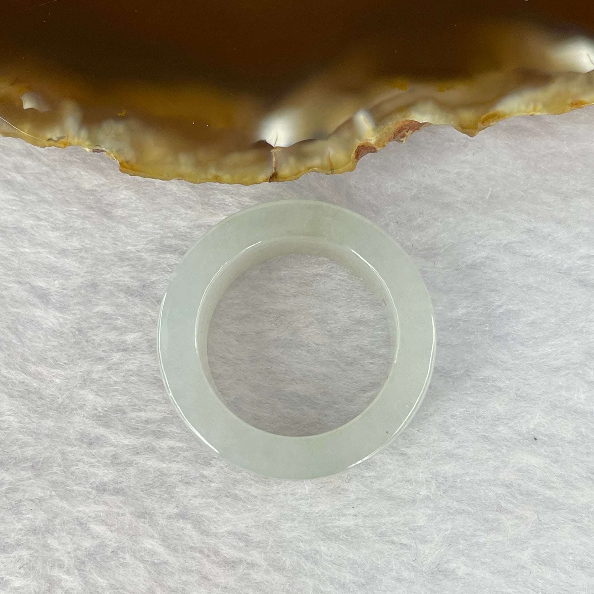 Type A Faint Green Jadeite Thumb Ring 12.63g 20.4 by 12.0 by 4.4mm US10.5 HK23.5 - Huangs Jadeite and Jewelry Pte Ltd