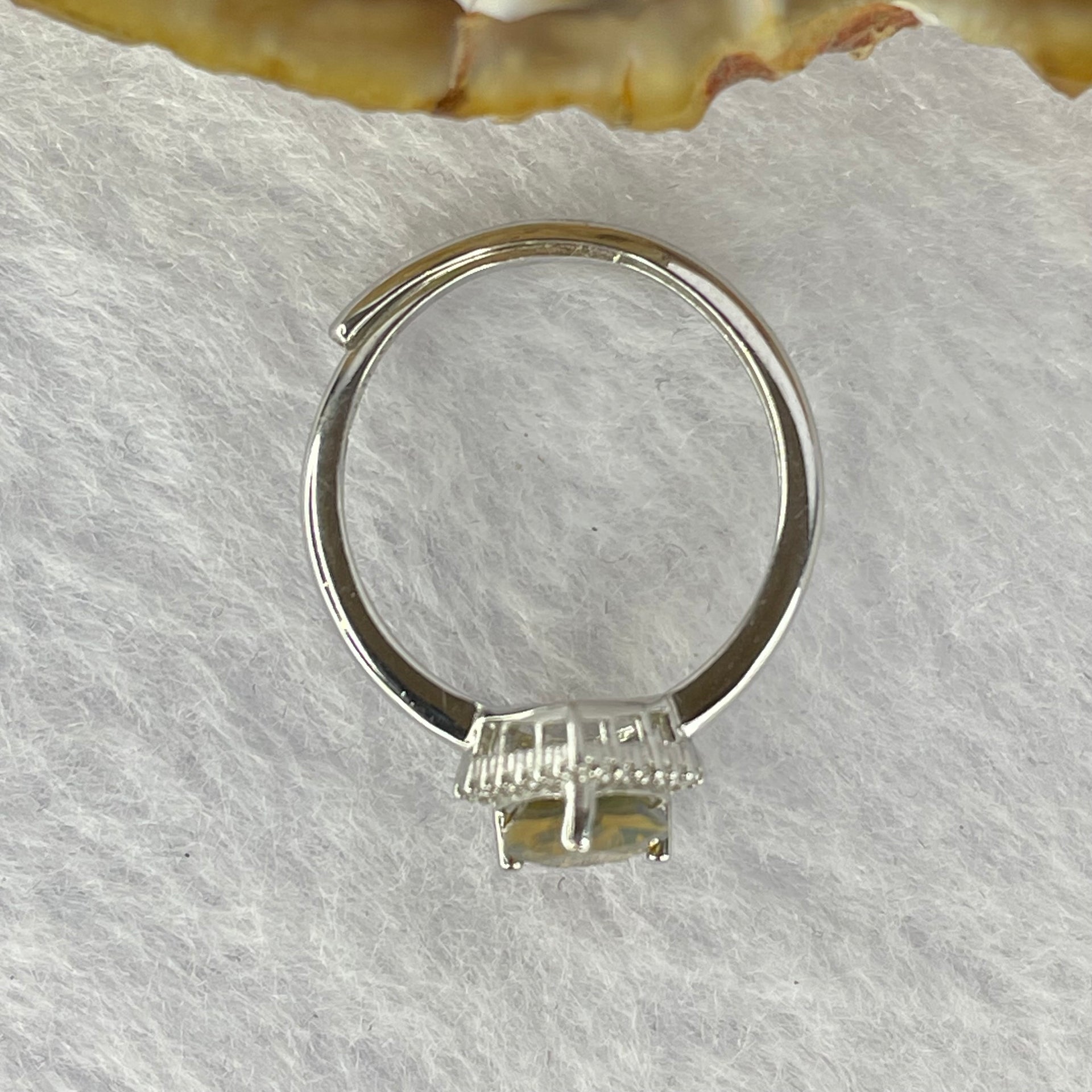 Natural Orange Opal In 925 Sliver Ring 1.97g 7.9 by 6.3 by 4.5 mm - Huangs Jadeite and Jewelry Pte Ltd