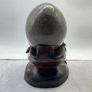 Natural Deep Purple Amethyst Egg with Wooden Stand Display Total 5,224.7g 170.0 by 165.0 by 265.0mm - Huangs Jadeite and Jewelry Pte Ltd