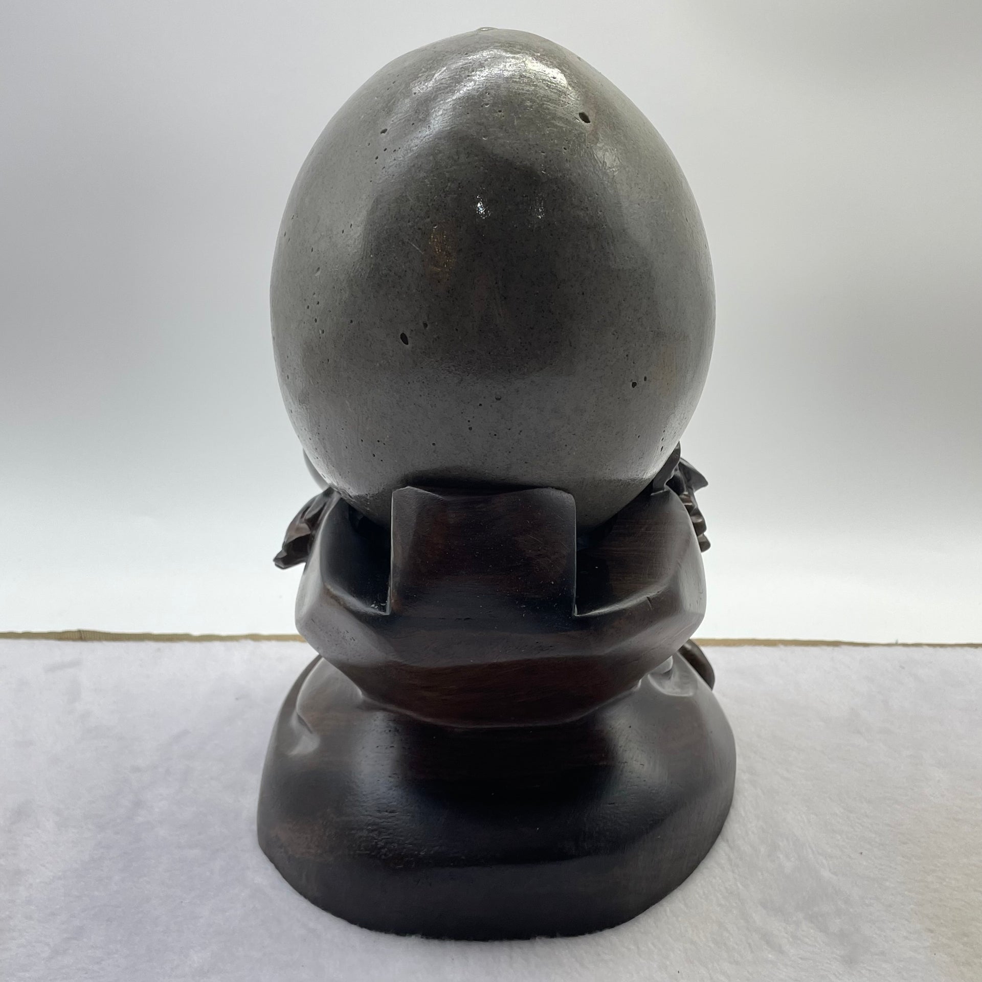 Natural Deep Purple Amethyst Egg with Wooden Stand Display Total 5,224.7g 170.0 by 165.0 by 265.0mm - Huangs Jadeite and Jewelry Pte Ltd