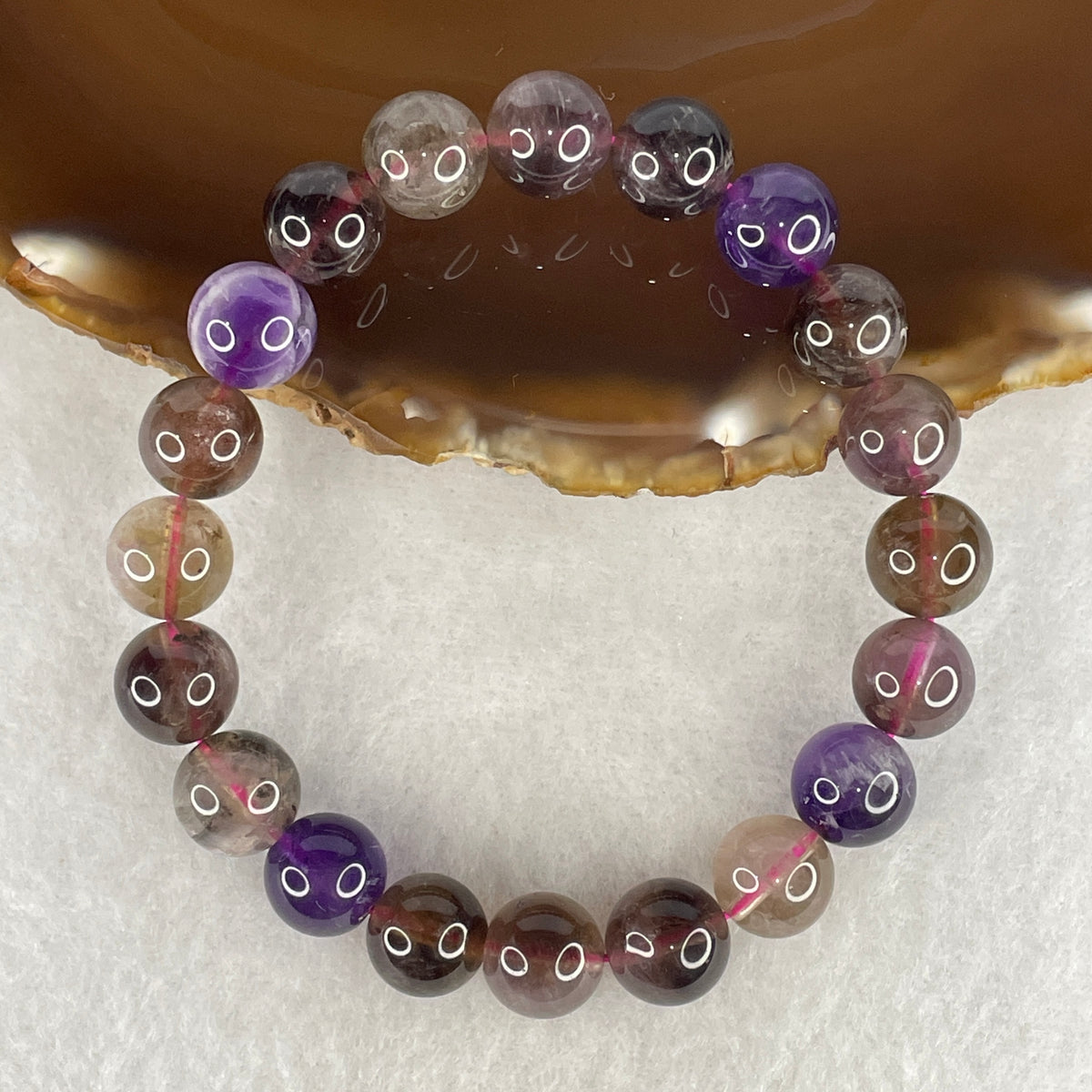 Natural Super 7 Bead Bracelet | Melody Stone Sacred Seven Energy Strand (29.26g | 16.5cm Wrist | 10.4mm | 20 Beads | Full Spectrum 7-Chakra Harmonizer, Intuition Amplifier, Vitality Shield & Wealth Magnet)