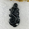 Type A  Opaque Black Omphasite Dragon Pendant / Charm 11.58g 45.6 by 21.2 by 8.5 mm - Huangs Jadeite and Jewelry Pte Ltd