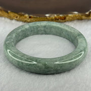 Type A Blueish Green with White Spots Jadeite Bangle 72.39g 13.4 by 9.6mm Inner Diameter 59.8mm (Very Slight External Rough) - Huangs Jadeite and Jewelry Pte Ltd