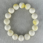 Natural Tridacna Sea Shell Beads Bracelet 46.58g 17cm 12.5mm 16 Beads - Huangs Jadeite and Jewelry Pte Ltd